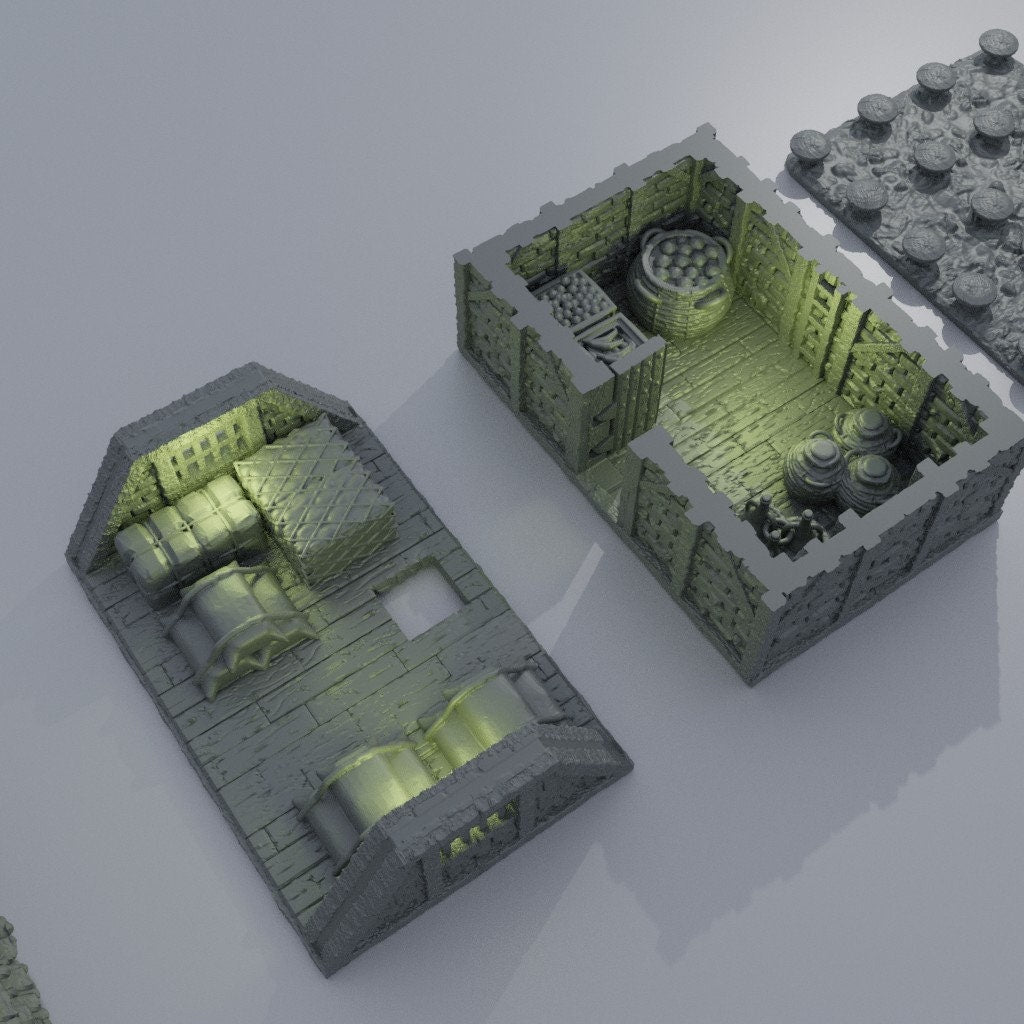 Medieval Granary | D&D TTRPG Playable 3D Printed Building Terrain Scenery | MiniatureLand
