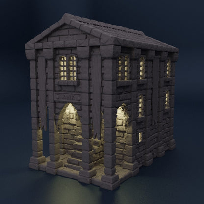 Medieval Bank | D&D TTRPG Playable 3D Printed Building Terrain Scenery | MiniatureLand