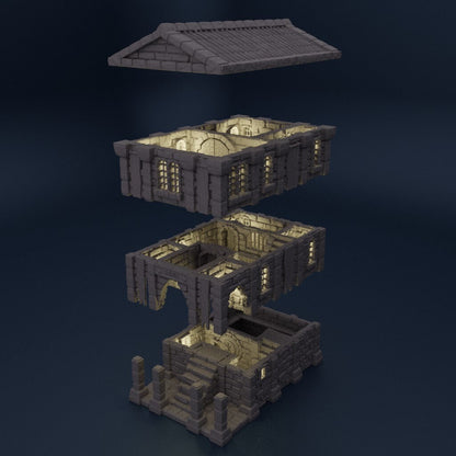 Medieval Bank | D&D TTRPG Playable 3D Printed Building Terrain Scenery | MiniatureLand