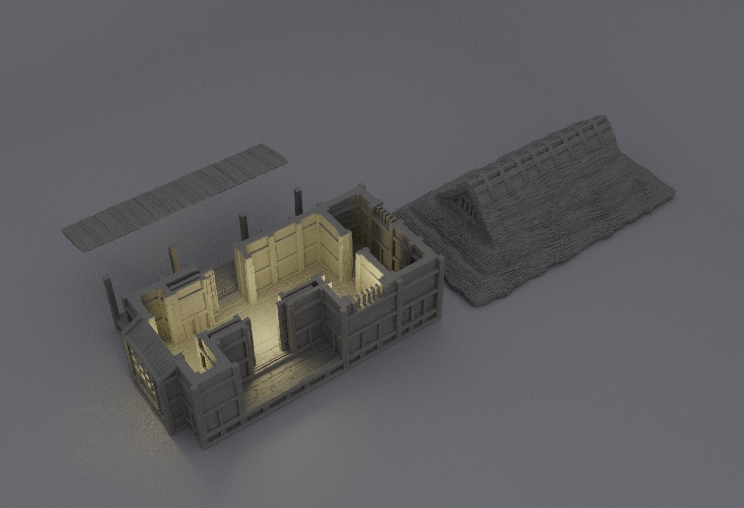 Feudal Japanese Cottage | D&D TTRPG Playable 3D Printed Building Terrain Scenery | MiniatureLand