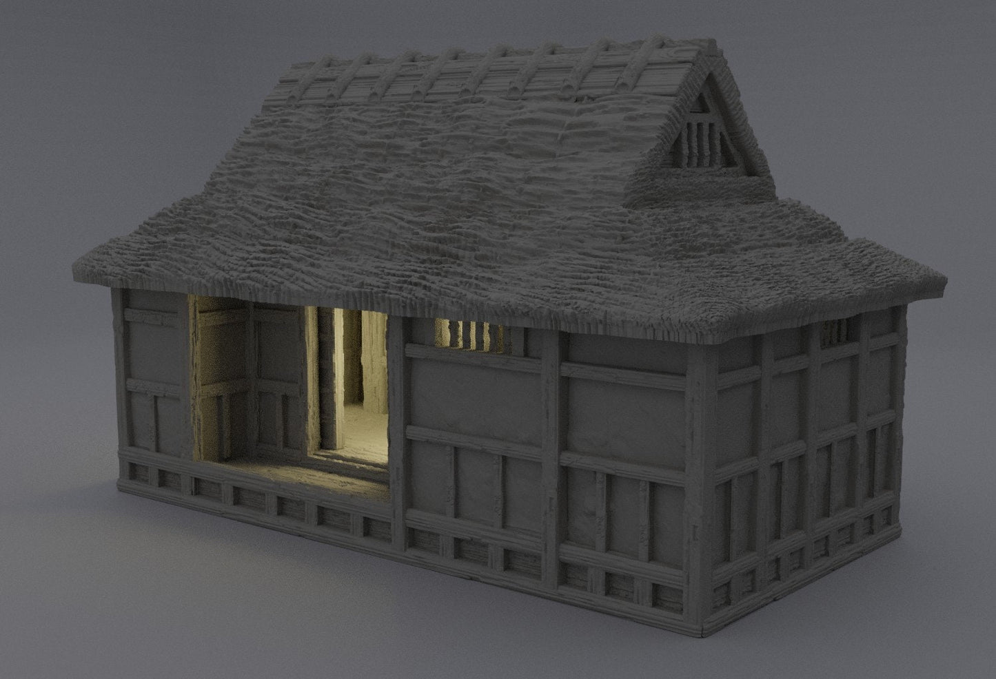 Feudal Japanese Cottage | D&D TTRPG Playable 3D Printed Building Terrain Scenery | MiniatureLand