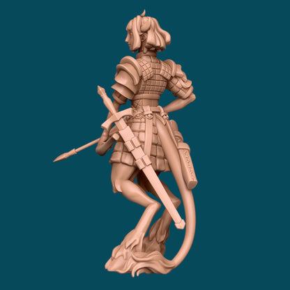 Petal a Tiefling Hunter, Faun, Ranger, Satyr | D&D TTRPG Miniature | Awkward Penguin Minis
