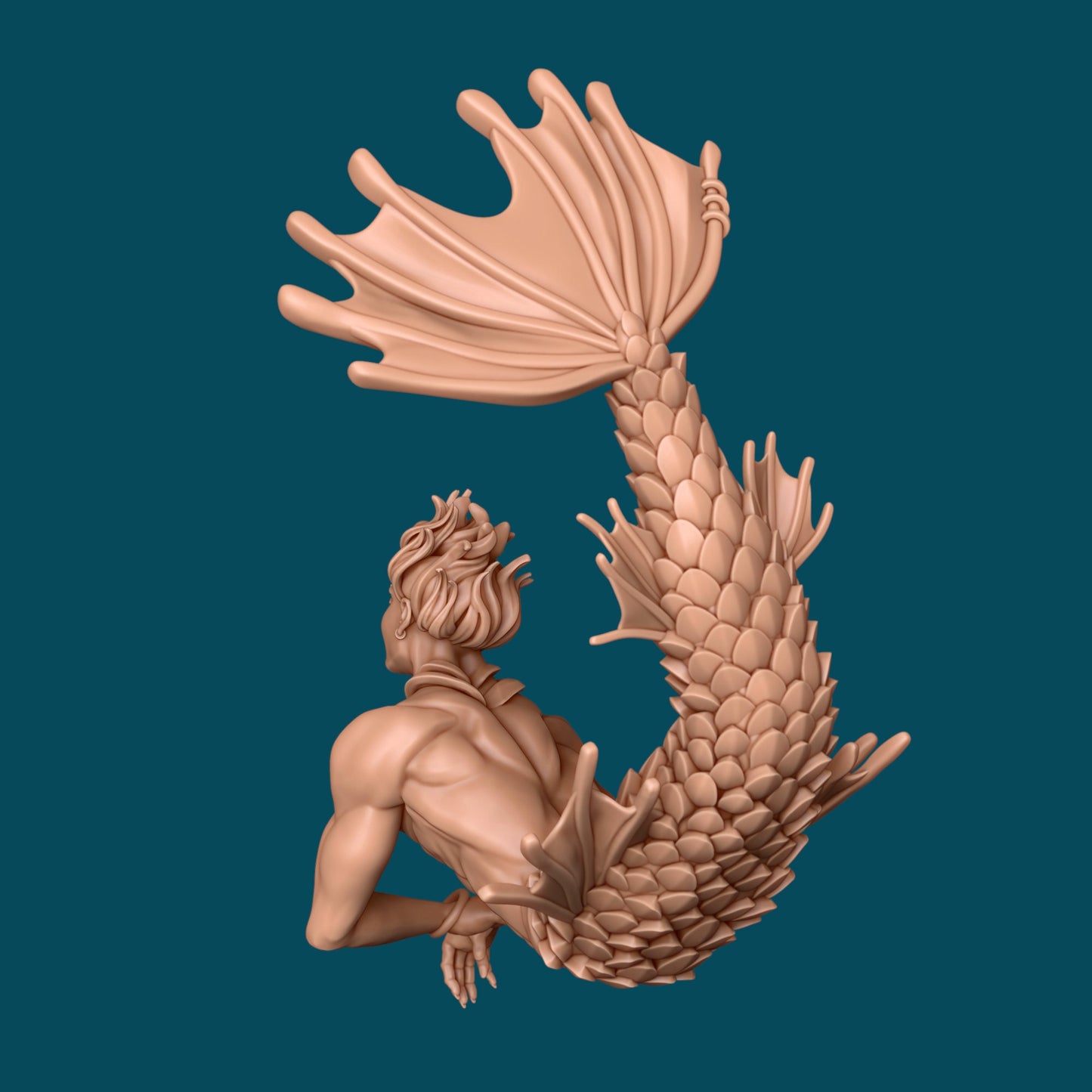 Finley a Friendly Fish Guy Mermaid Merfolk | D&D TTRPG Miniature | Awkward Penguin Minis