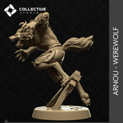 Arnou Werewolf | Tabletop Gaming Mini or Display Figure | Collective Studio