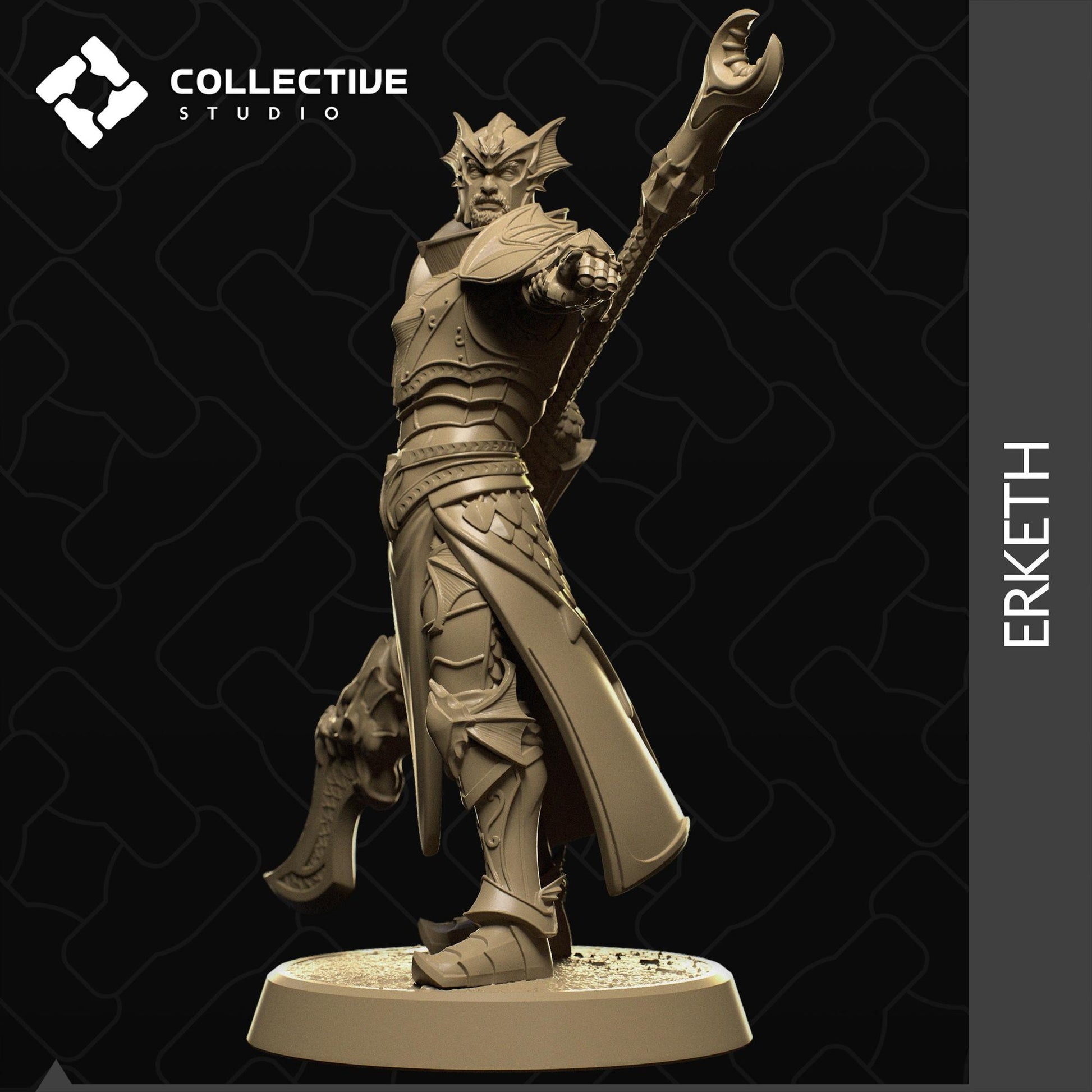 Erketh, Dragon Knight | Tabletop Gaming Mini or Display Figure | Collective Studio