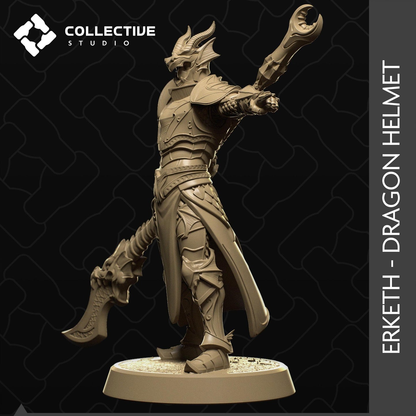 Erketh, Dragon Knight | Tabletop Gaming Mini or Display Figure | Collective Studio