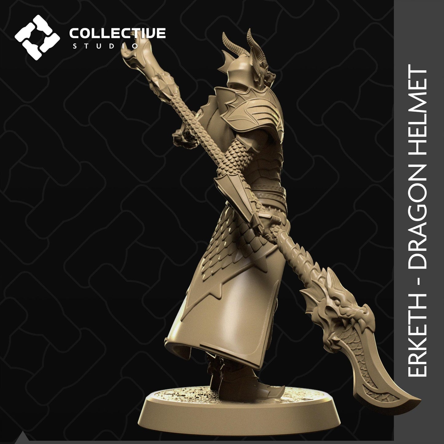 Erketh, Dragon Knight | Tabletop Gaming Mini or Display Figure | Collective Studio