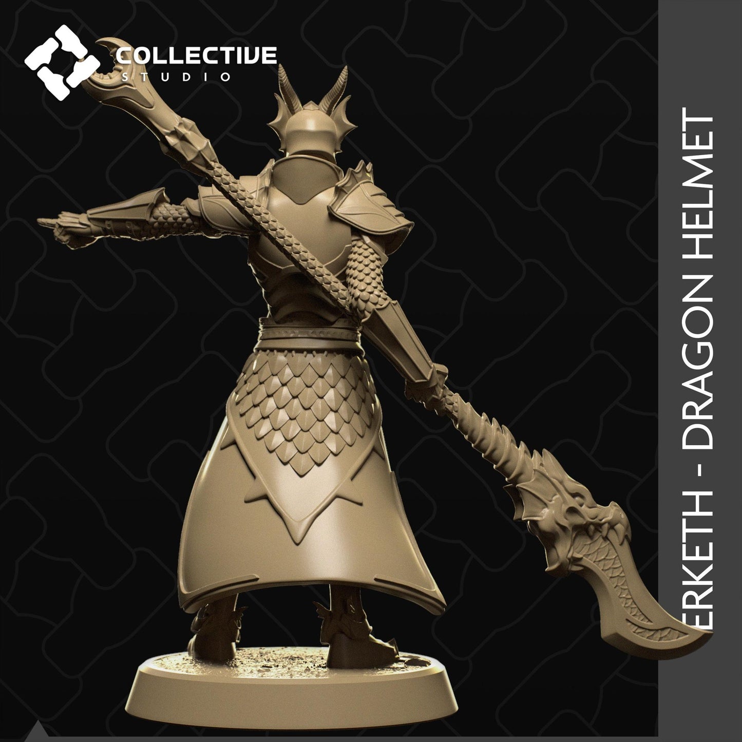 Erketh, Dragon Knight | Tabletop Gaming Mini or Display Figure | Collective Studio