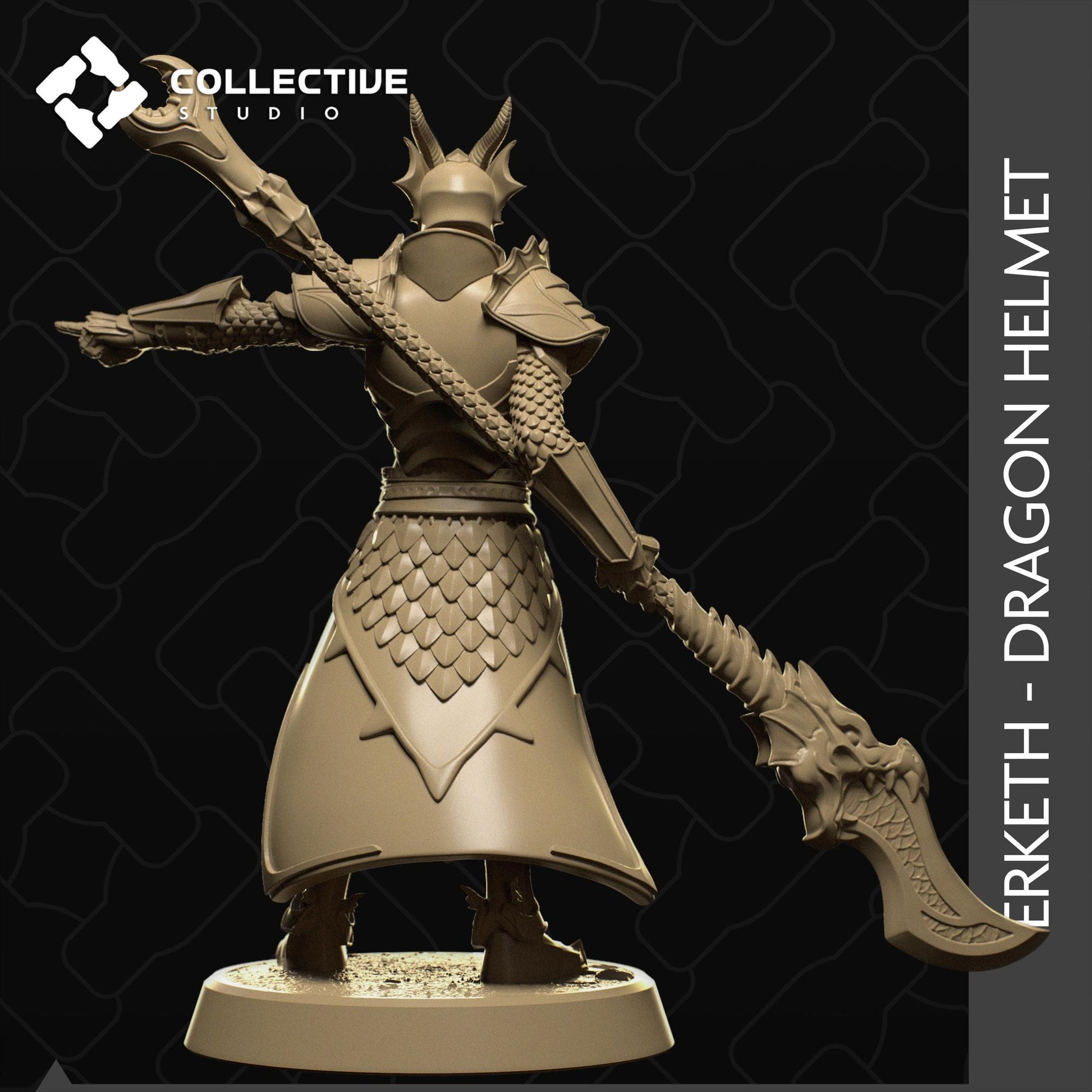 Erketh, Dragon Knight | Tabletop Gaming Mini or Display Figure | Collective Studio