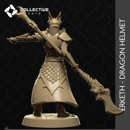 Erketh, Dragon Knight | Tabletop Gaming Mini or Display Figure | Collective Studio