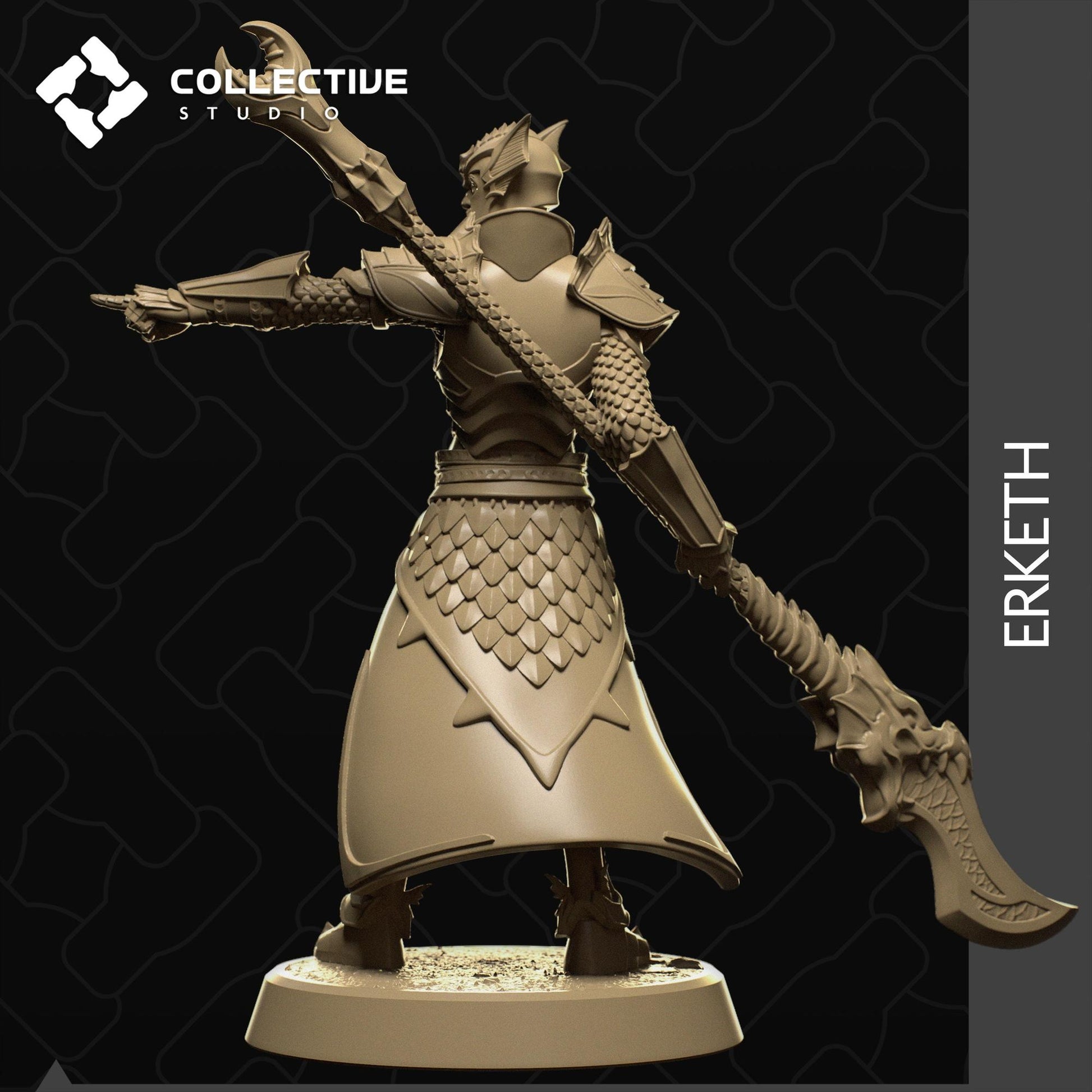 Erketh, Dragon Knight | Tabletop Gaming Mini or Display Figure | Collective Studio