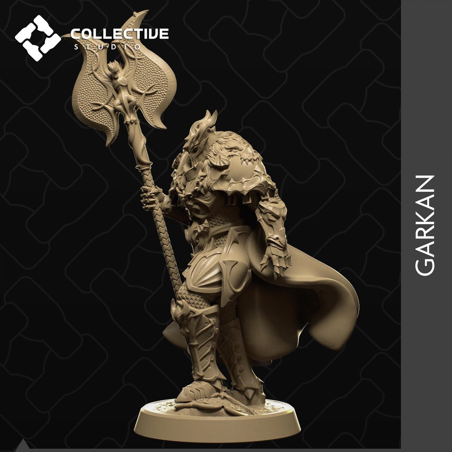 Garkan, Human Fighter | Tabletop Gaming Mini or Display Figure | Collective Studio