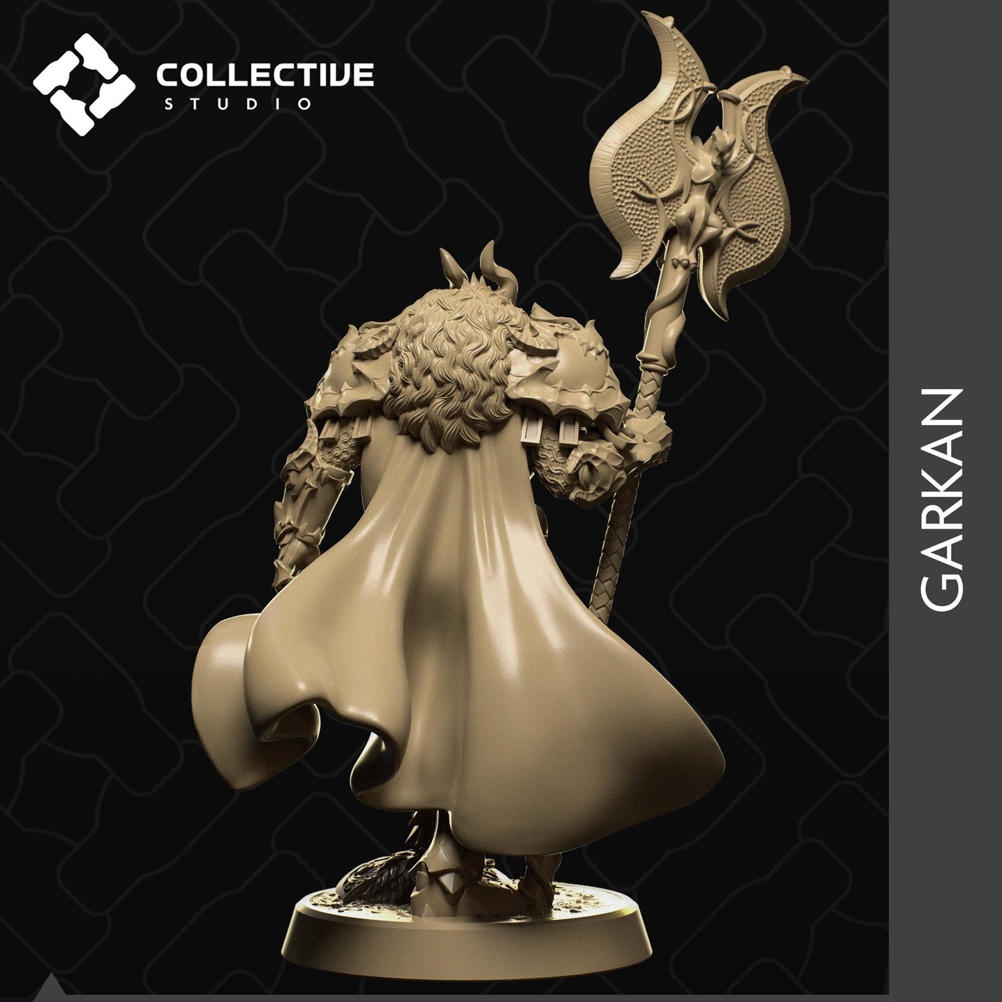 Garkan, Human Fighter | Tabletop Gaming Mini or Display Figure | Collective Studio