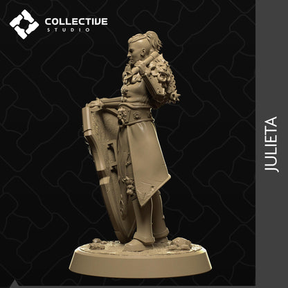 Julieta, Shieldmaiden, Scarred Warrior | Tabletop Gaming Mini or Display Figure | Collective Studio
