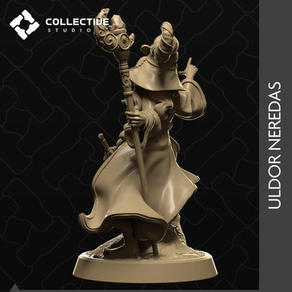 Uldor Neredras, Human Wizard | Tabletop Gaming Mini or Display Figure | Collective Studio