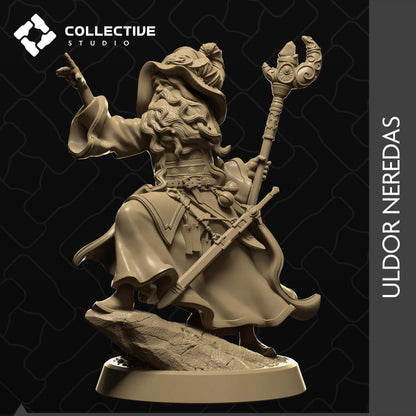 Uldor Neredras, Human Wizard | Tabletop Gaming Mini or Display Figure | Collective Studio