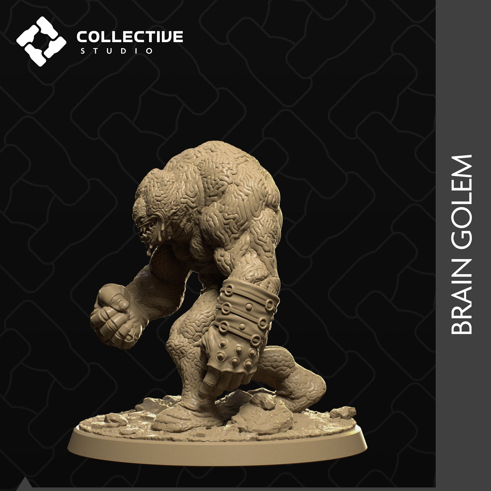 Brain Golem | Tabletop Gaming Mini or Display Figure | Collective Studio