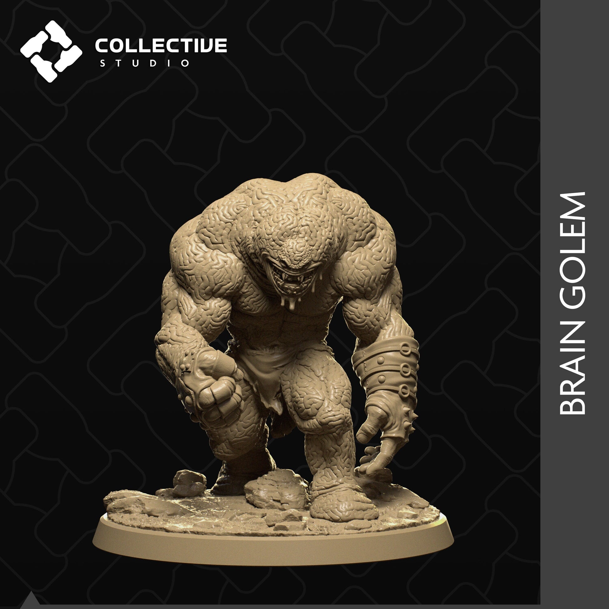 Brain Golem | Tabletop Gaming Mini or Display Figure | Collective Studio