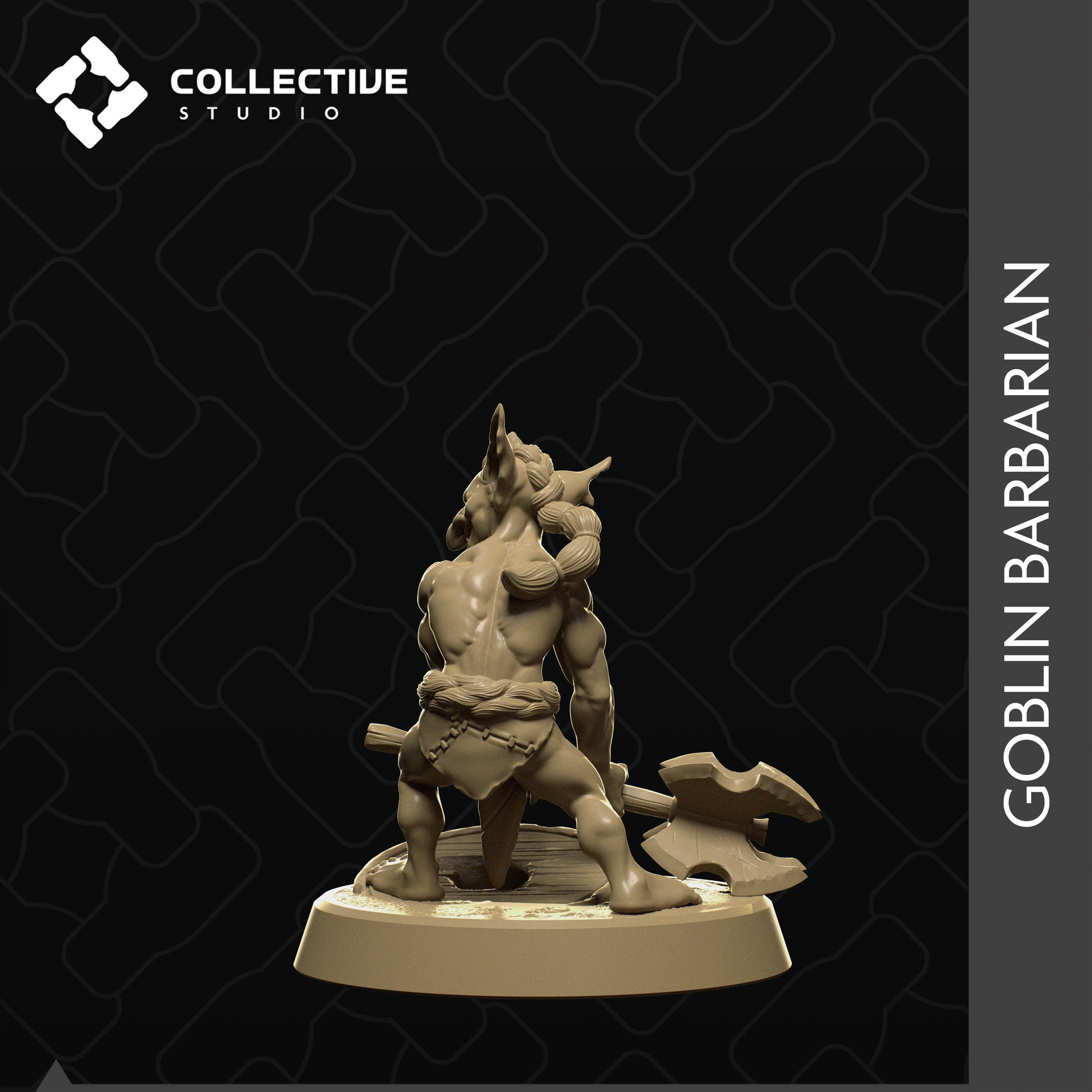 Goblin Barbarian | Tabletop Gaming Mini or Display Figure | Collective Studio