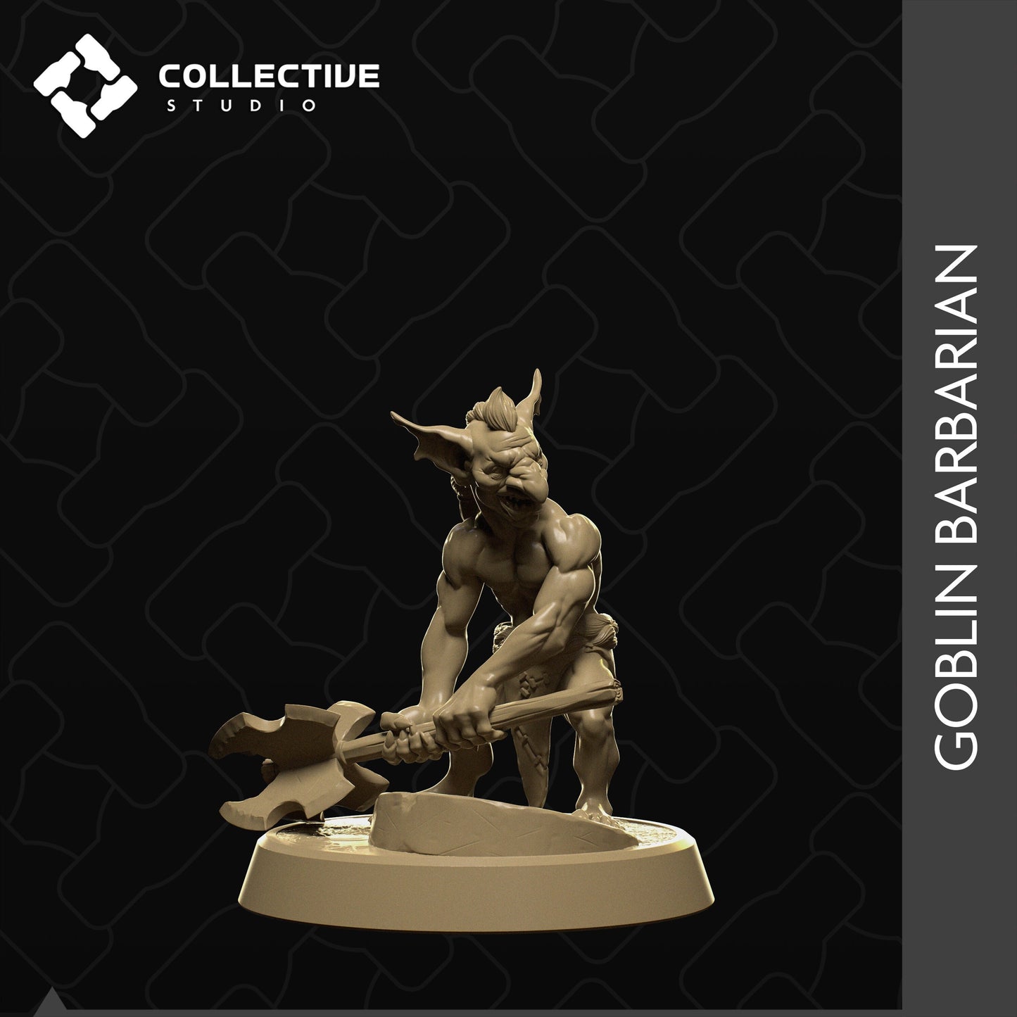 Goblin Barbarian | Tabletop Gaming Mini or Display Figure | Collective Studio