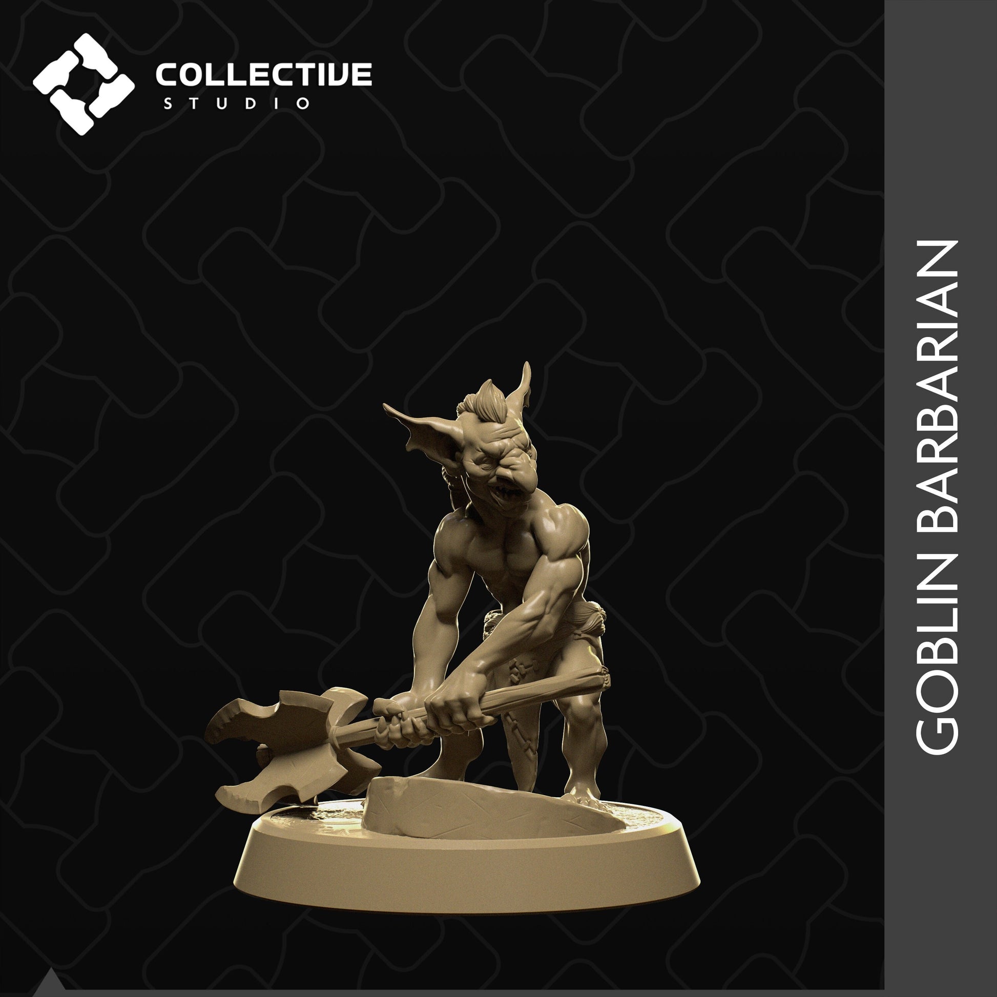 Goblin Barbarian | Tabletop Gaming Mini or Display Figure | Collective Studio