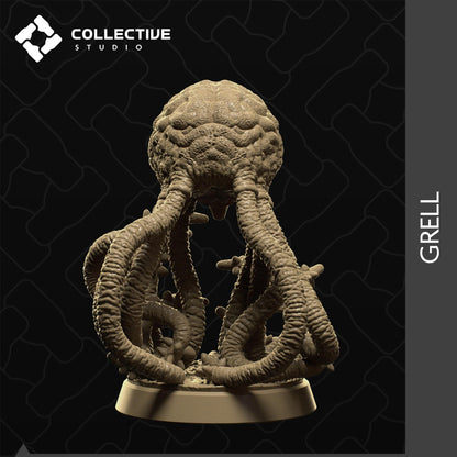 Grell Monster, Underdark, Beaked Brain | Tabletop Gaming Mini or Display Figure | Collective Studio