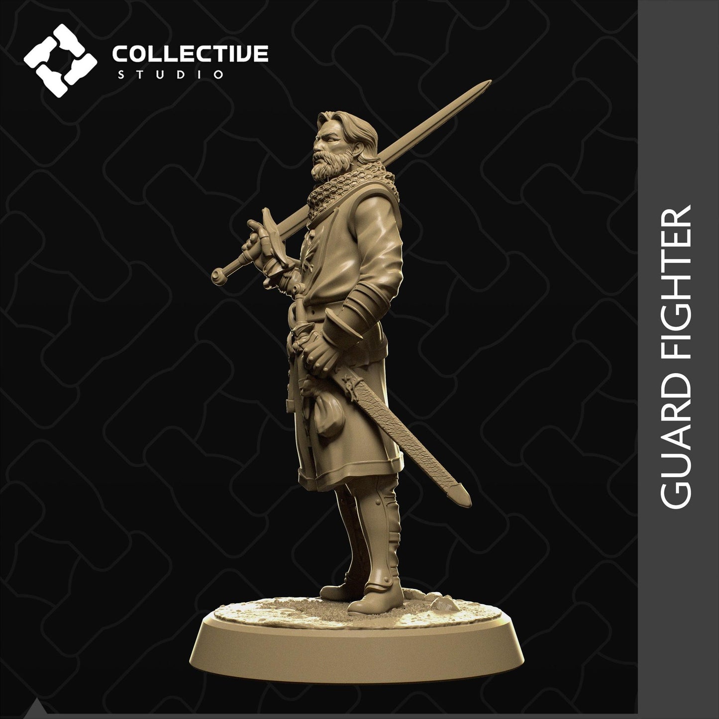 Guard Fighter | Tabletop Gaming Mini or Display Figure | Collective Studio