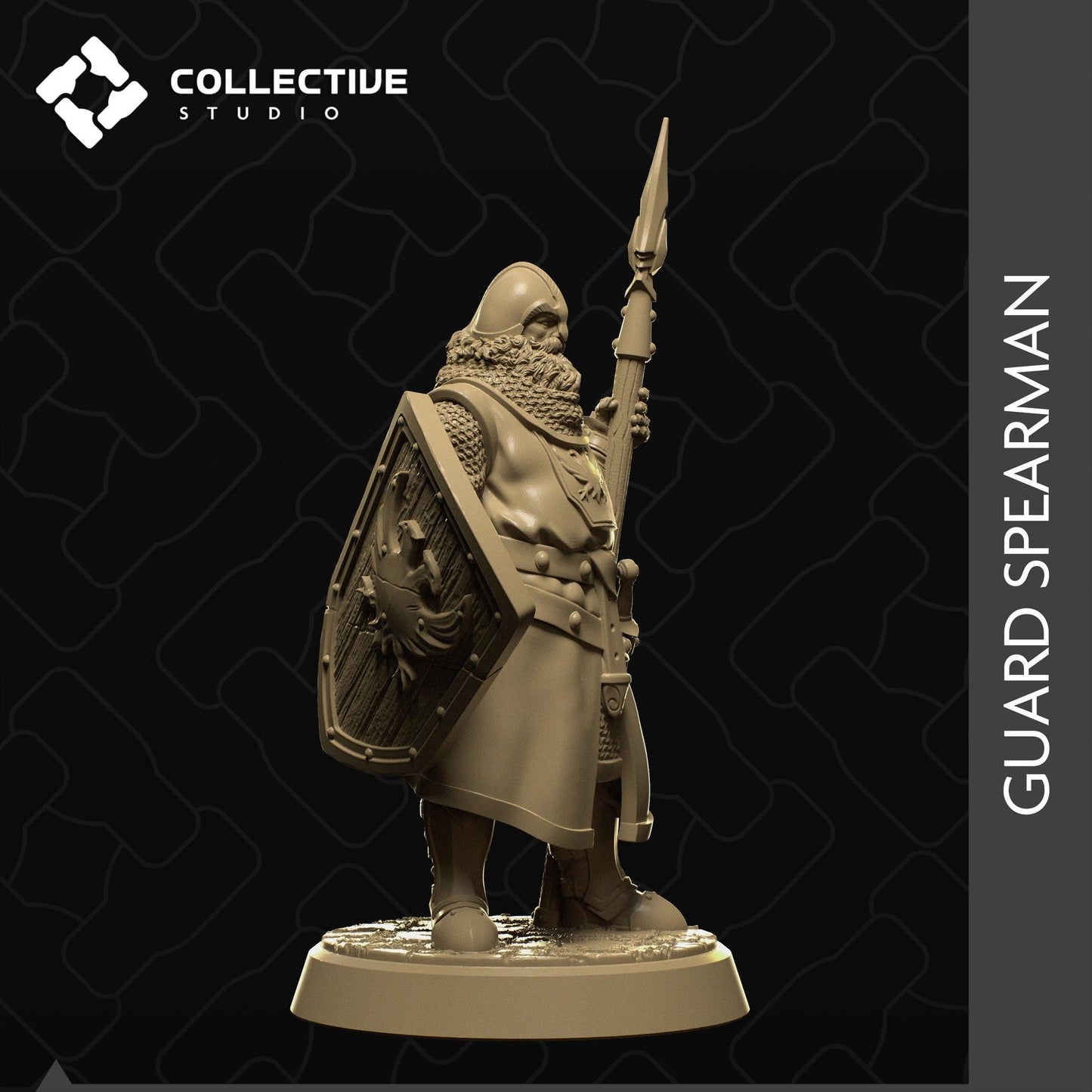 Guard Spearman | Tabletop Gaming Mini or Display Figure | Collective Studio
