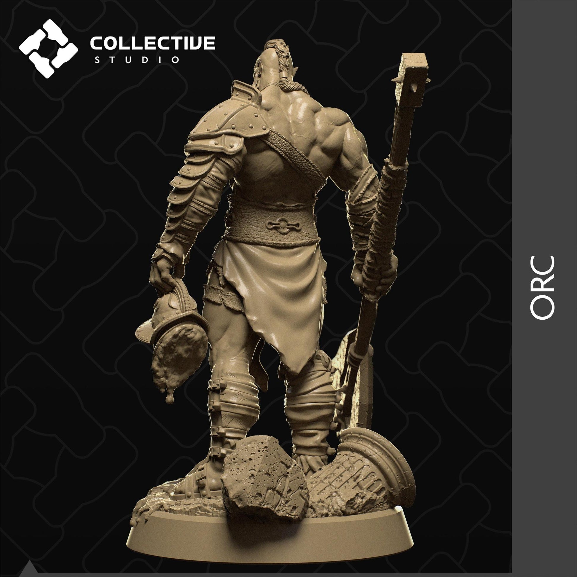Orc Gladiator Warrior Fighter | Tabletop Gaming Mini or Display Figure | Collective Studio