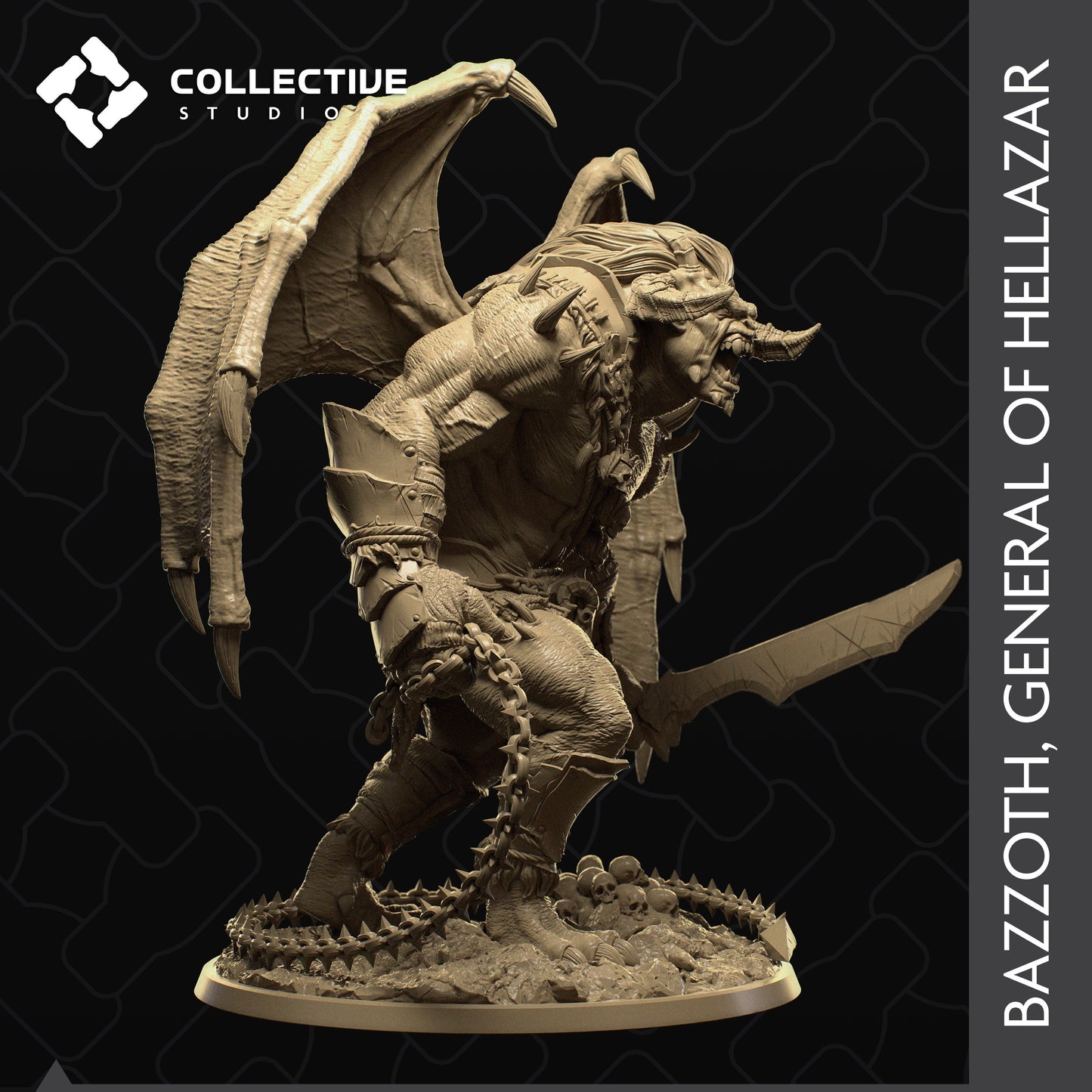Bazzoth, General of Hellazar | Tabletop Gaming Mini or Display Figure | Collective Studio
