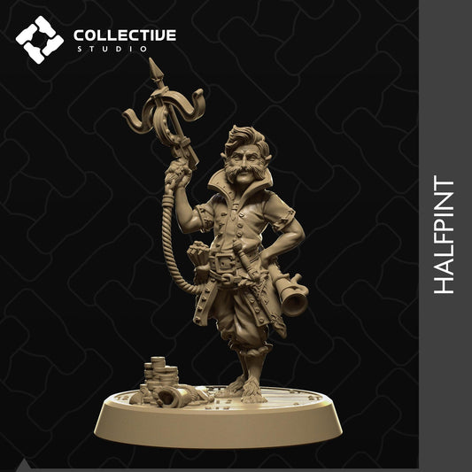 Half Pint Delloit, Halfling Pirate | Tabletop Gaming Mini or Display Figure | Collective Studio