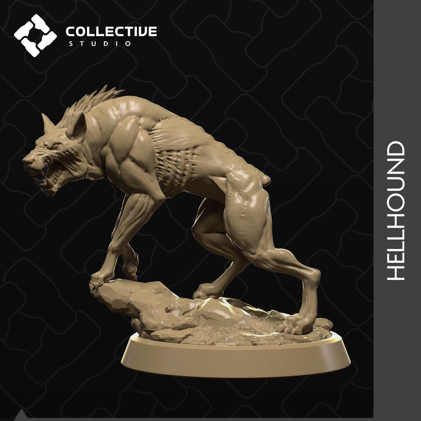 Hellhound, Devil Dog | Tabletop Gaming Mini or Display Figure | Collective Studio