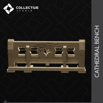 Cathedral Bench Pew | D&D Scatter Miniature | Collective Studio