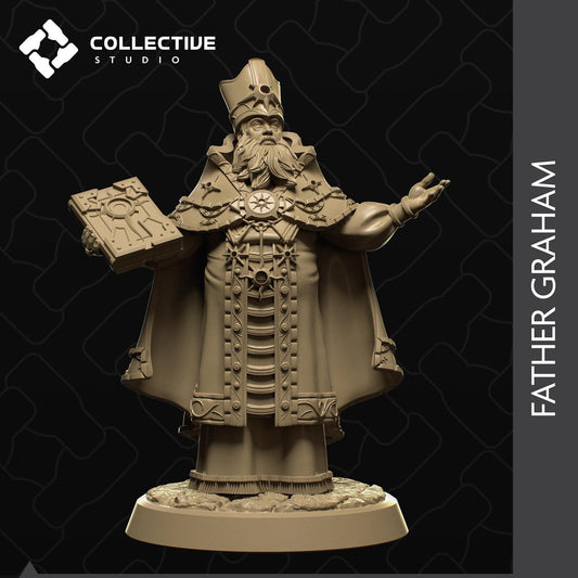 Father Graham, Priest, Bishop, Holy Man | Tabletop Gaming Mini or Display Figure | Collective Studio
