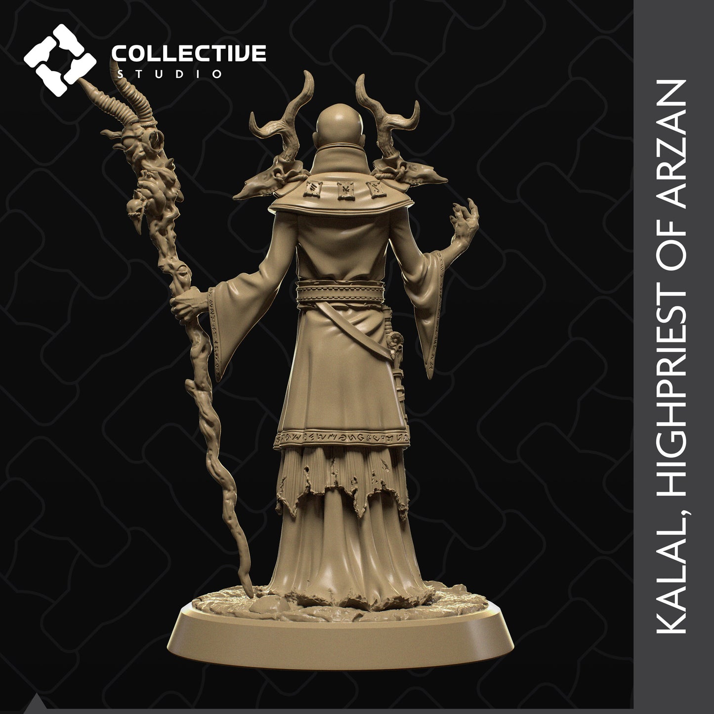 Kalal, Highpriest of Arzan | Tabletop Gaming Mini or Display Figure | Collective Studio