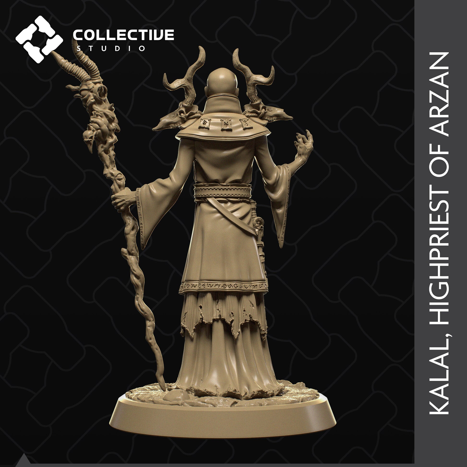 Kalal, Highpriest of Arzan | Tabletop Gaming Mini or Display Figure | Collective Studio