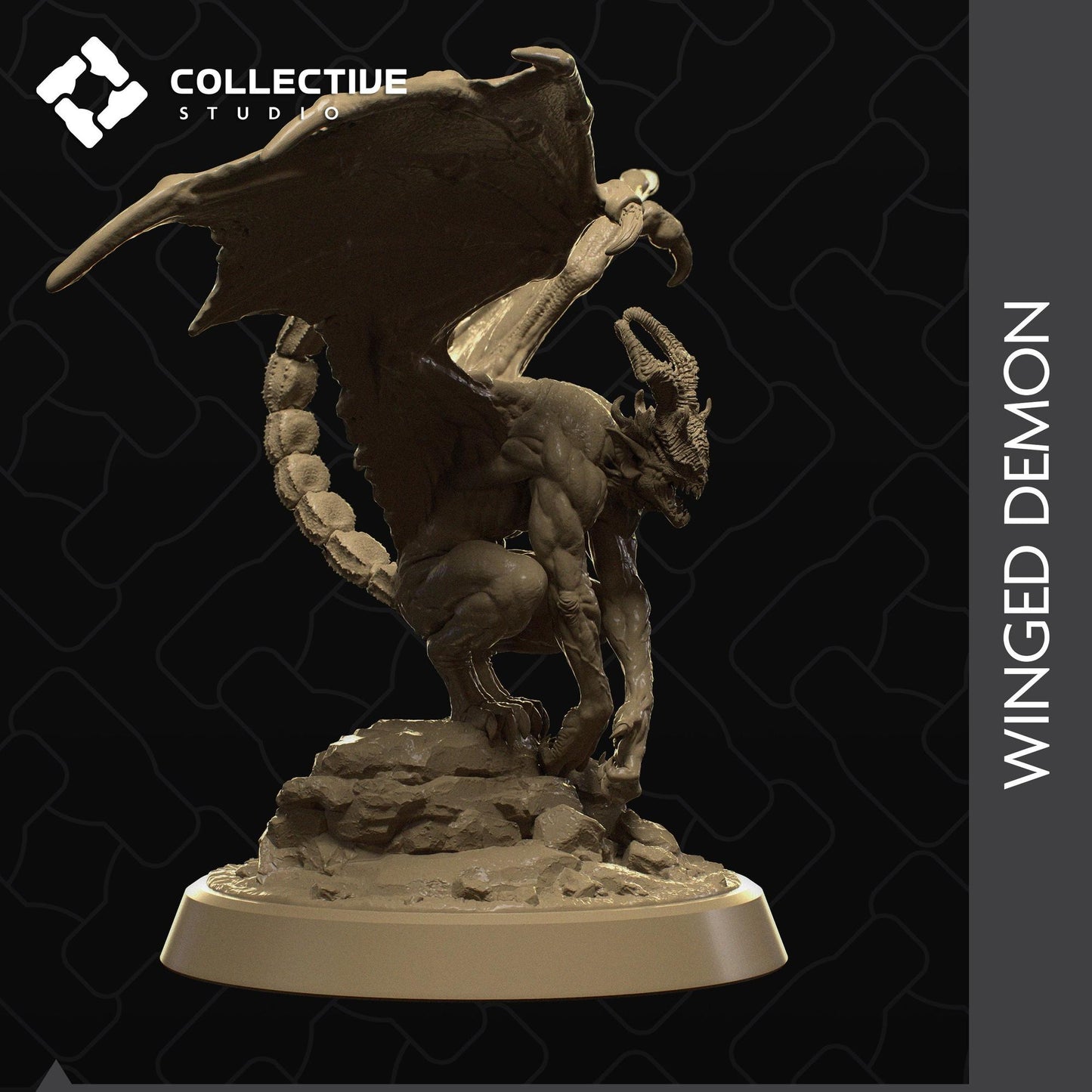 Winged Demon, Monster | Tabletop Gaming Mini or Display Figure | Collective Studio