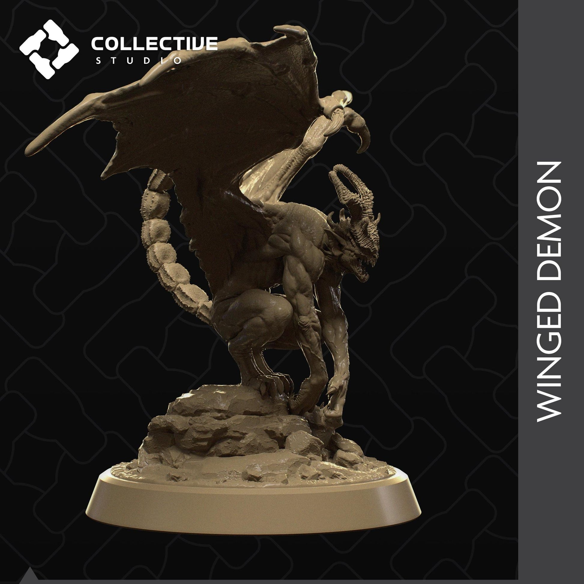 Winged Demon, Monster | Tabletop Gaming Mini or Display Figure | Collective Studio