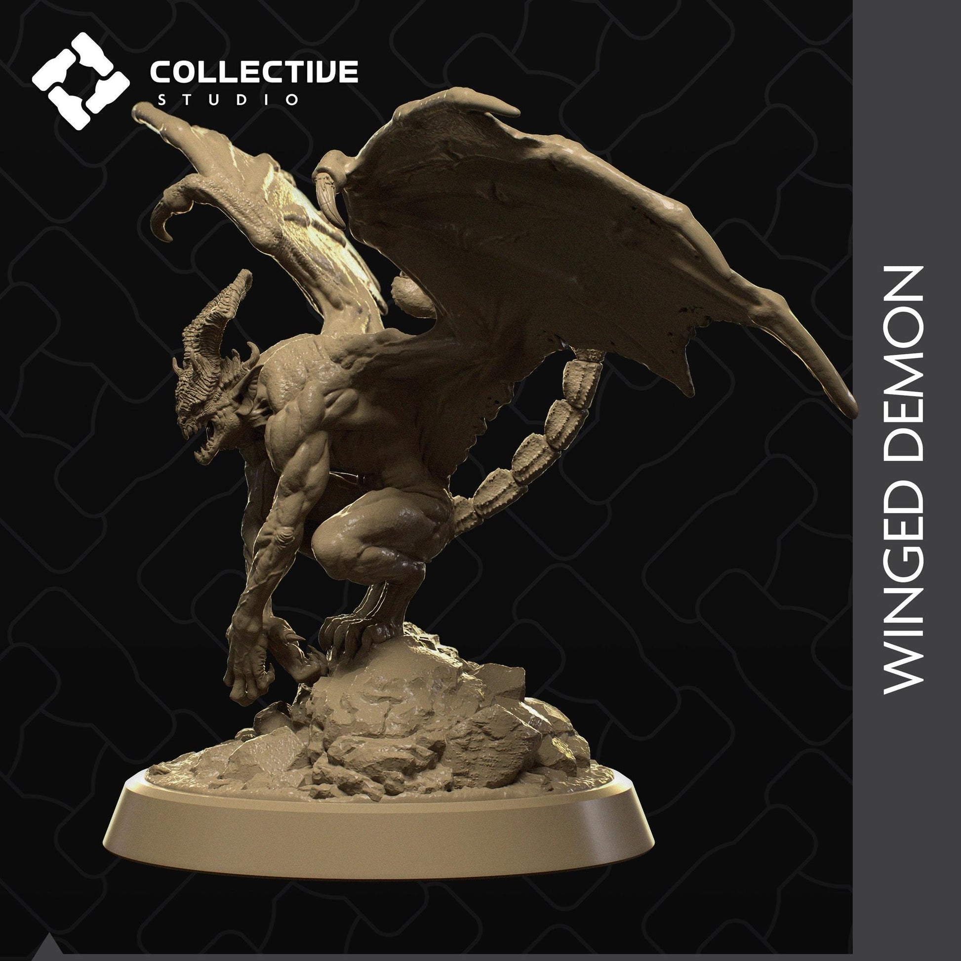 Winged Demon, Monster | Tabletop Gaming Mini or Display Figure | Collective Studio