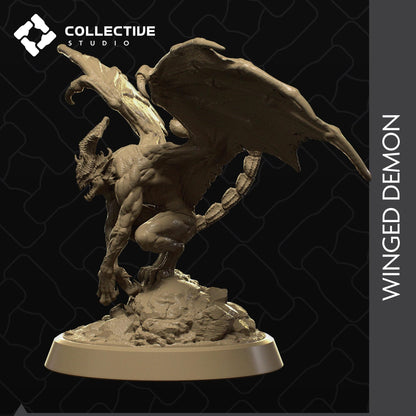 Winged Demon, Monster | Tabletop Gaming Mini or Display Figure | Collective Studio