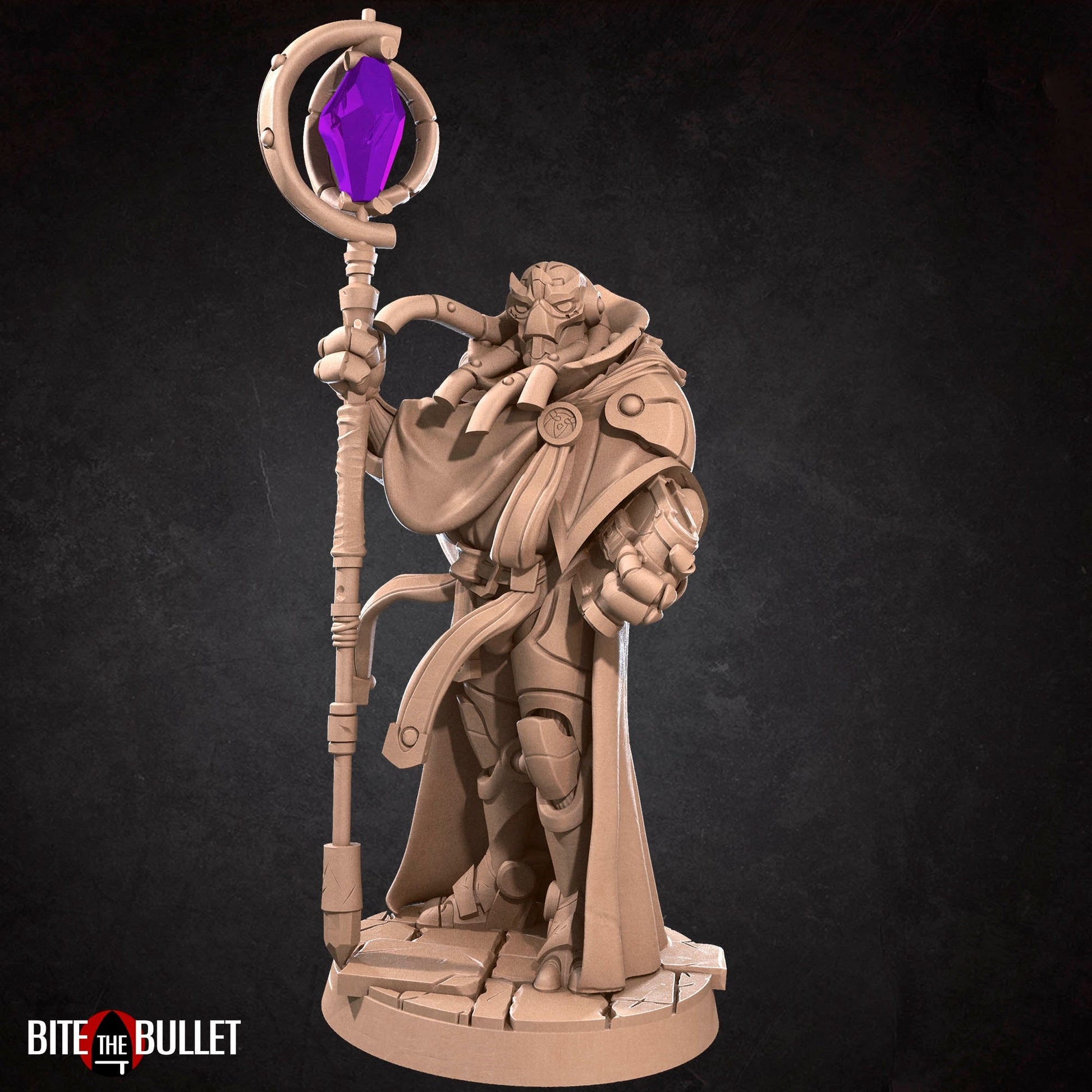 Warforged Warlock | TTRPG Miniature | Bite the Bullet | Unpainted, Unplated Resin 8k