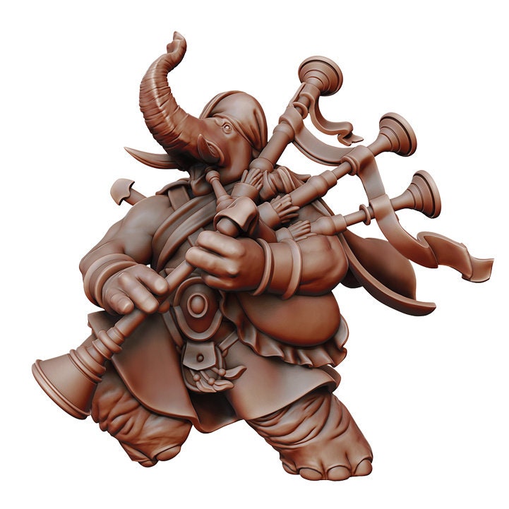Loxodons | TABLETOP SCALE | D&D Miniature | Manuel Boria | Unpainted, Unplated Resin 8k