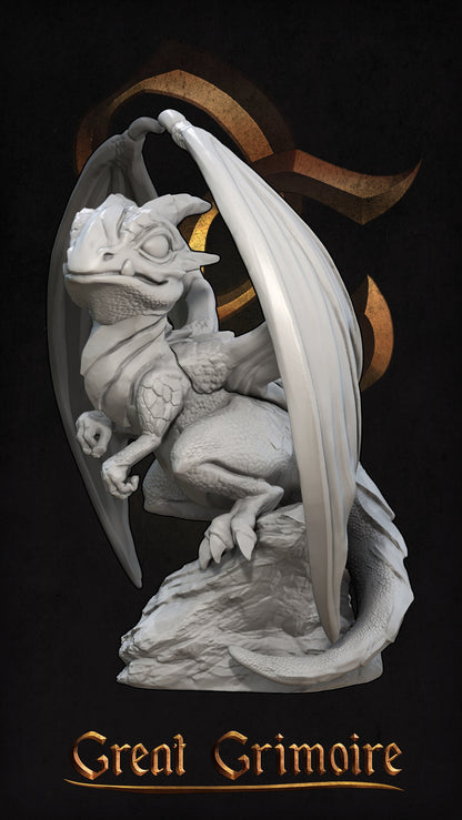 Baby Dragon | TABLETOP SCALE | TTRPG Miniature | Great Grimoire