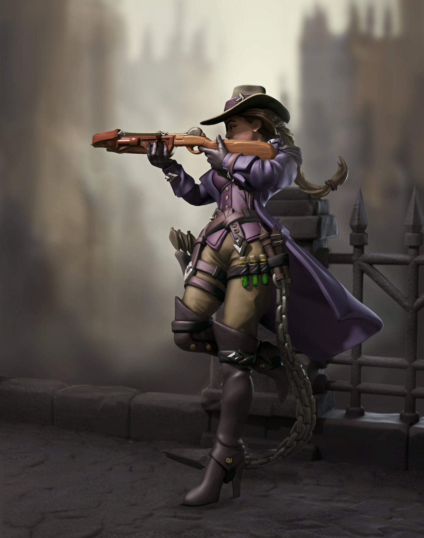 Dana Hunter | TTRPG Miniature | Great Grimoire | Unpainted, Unplated Resin 8k