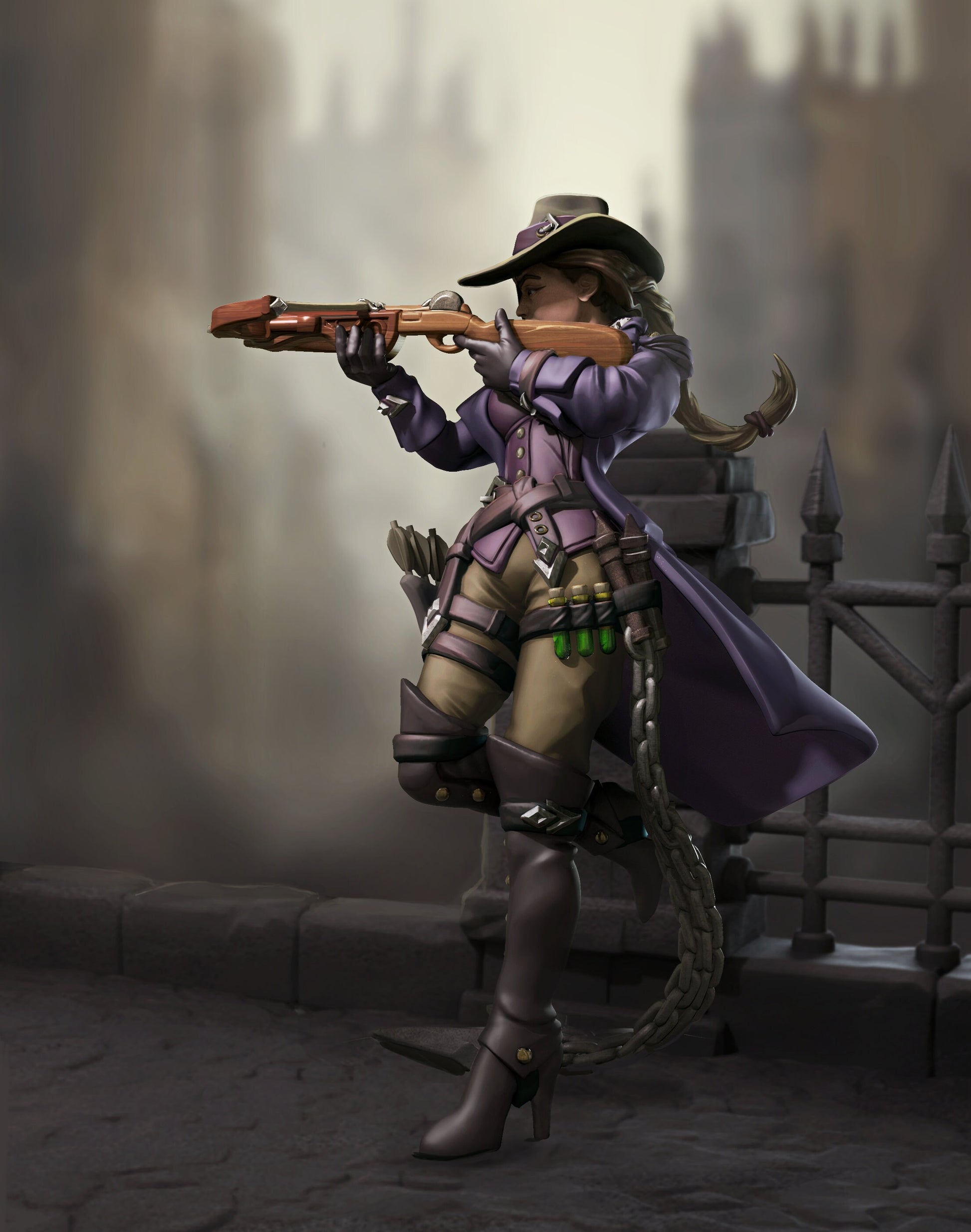 Dana Hunter | TTRPG Miniature | Great Grimoire | Unpainted, Unplated Resin 8k