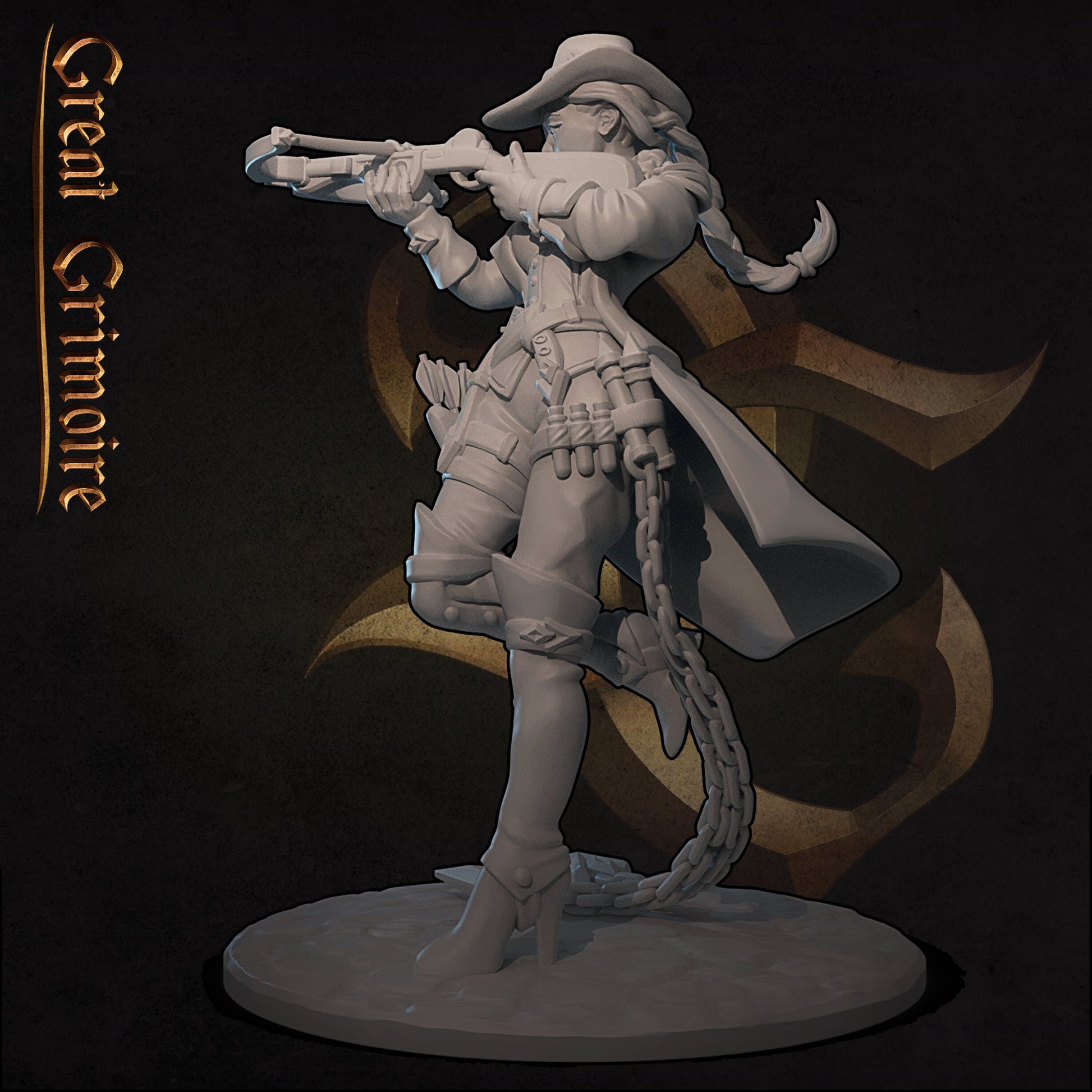Dana Hunter | TTRPG Miniature | Great Grimoire | Unpainted, Unplated Resin 8k