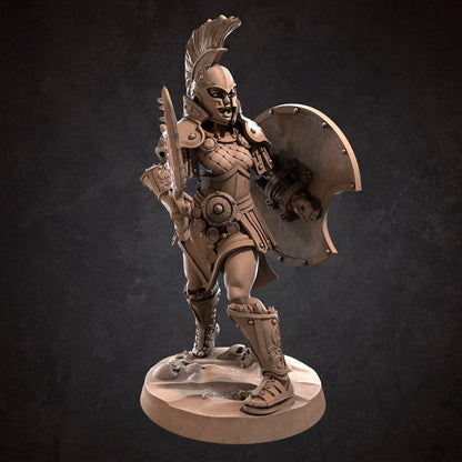 Spartan Warrior, Adara | TABLETOP SCALE | TTRPG Miniature | Bite the Bullet | Unpainted, Unplated Resin 8k