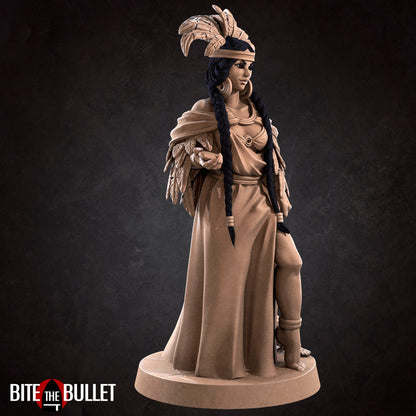 Tribal Witch Princess, Agnes | TABLETOP SCALE | TTRPG Miniature | Bite the Bullet | Unpainted, Unplated Resin 8k