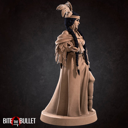 Tribal Witch Princess, Agnes | TABLETOP SCALE | TTRPG Miniature | Bite the Bullet | Unpainted, Unplated Resin 8k