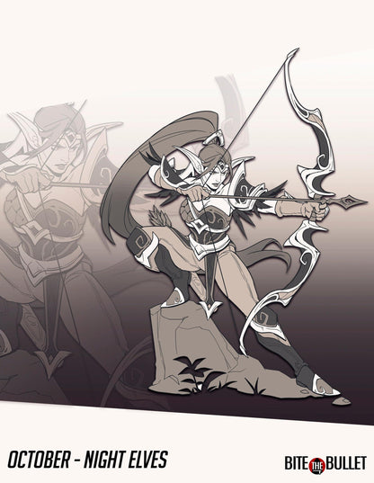 Moon Elf Ranger | TABLETOP SCALE | D&D TTRPG Miniature | Bite the Bullet | Unpainted, Unplated Resin 8k